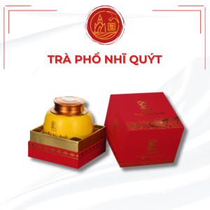 Trà Phổ Nhĩ Quýt Cầu Tre Vàng Hũ Sứ Cao Cấp 80g